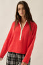 Textured Knit Half-Zip Mock-Neck Sweater