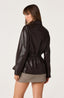 Cavanaugh Faux Leather Peplum Jacket - Hallelu Clothing Boutique