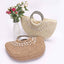 Faux Straw Shell Embellished Bag