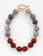 Natural Stone Maroon/Grey Necklace