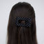 Flat Rectangle Hair Clip | Small | Jet Black Quilted