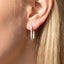 Mismatched Carabiner Hoop And Cz Bar Earrings