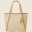 Two Tone Woven Straw Tote Bag