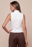 Curved Neckline Sleeveless Zip-Front Top - Hallelu Clothing Boutique