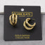 Gold Dipped Slim Ring Offset Hoop Earrings