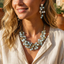 Chunky Blue Beaded Necklace