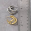Gold Dipped Slim Ring Offset Hoop Earrings