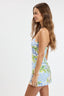 BREEZY TROPICAL WAIST TIE POINT TUBE MINI DRESS