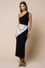 One Shoulder Maxi Dress W/ Waist Tie Scarf
