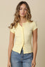 Leslie Sculpt Button-Front Knit Top