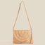 Shell Beaded Accent Paper Woven Envelope Clutch Bag