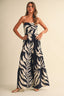 Smocked Back Floral Print Tiered Leg Jumpsuit