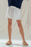 Linen Blend Elastic Waist Drawstring Shorts