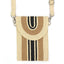 STRIPED PATTERN STRAW CELLPHONE CROSSBODY BAG