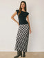 Plaid Chiffon Maxi Skirt