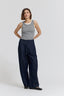 Grey Melange Binding Tank Top