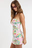BREEZY TROPICAL WAIST TIE POINT TUBE MINI DRESS