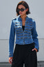 Denim Military Jacket - Hallelu Clothing Boutique
