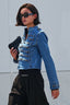 Denim Military Jacket - Hallelu Clothing Boutique