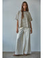 Woven Denim Wide Leg Pants