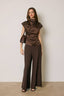 Draped Satin Mock Neck Blouse - Hallelu Clothing Boutique