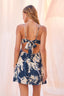 Navy Tie Back Mini Dress