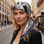 Iris Contrast Print Silk-Feel Square Scarf
