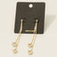 Cz Gem And Heart Long Chain Dangle Earrings