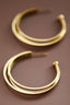 18K Gold Plated Waterproof Stainless Steel Hoop Earrings - 7132