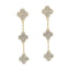 Gold Rhinestone Clover Earring
