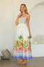 Tropical Scenic Print Midi Dress