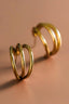 18K Gold Plated Waterproof Stainless Steel Hoop Earrings - 6889