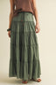 Olive Bloom Maxi Skirt
