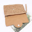 Faux Straw Multi Shell Front Flap Clutch