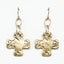 Gold Hammered Cross Earrings