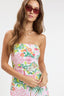 BREEZY TROPICAL WAIST TIE POINT TUBE MINI DRESS