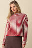 Elina Striped Collar Knit Top