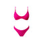 Pink bikini set on a white background