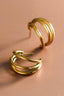 18K Gold Plated Waterproof Stainless Steel Hoop Earrings - 6889