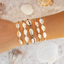 Sunbaked Braided Shell Bracelet