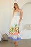 Tropical Scenic Print Midi Dress