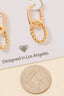Braided Hoop Charm Rectangle Hinge Hoop Earrings