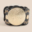 Hammered Disc Accent Faux Leather Panel Link Belt