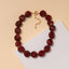 Marbled Chunky Stone Bead Necklace