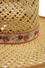 Floral Banded Straw Pencil Brim Rancher Hat