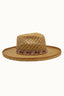 Floral Banded Straw Pencil Brim Rancher Hat