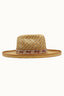 Floral Banded Straw Pencil Brim Rancher Hat