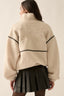 Frosted Hug Jacket - Sherpa Zip, High Collar, Cream or Stone - Hallelu Clothing Boutique