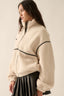 Frosted Hug Jacket - Sherpa Zip, High Collar, Cream or Stone - Hallelu Clothing Boutique