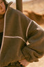 Frosted Hug Jacket - Sherpa Zip, High Collar, Cream or Stone - Hallelu Clothing Boutique